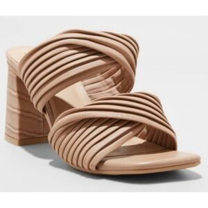 NEW A New Day Light Brown Jessa Mule Heels